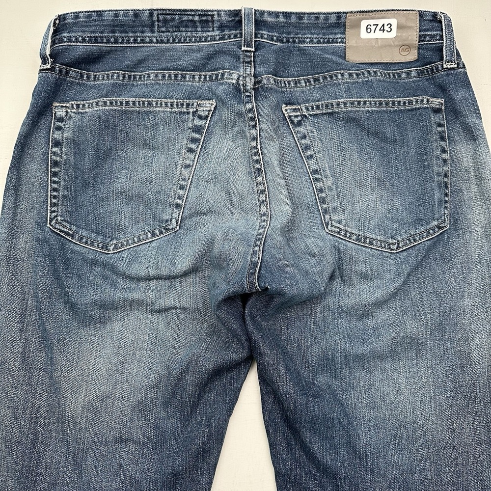 AG Adriano Goldschmied Tellis Jeans Men 33x30 Blue Denim Slim Whiskers Honeycomb